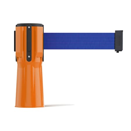 Montour Line Retractable Belt Barrier Cone Mount Orange Case 11ft. Dk Blu Belt CP100-OR-DBL-110